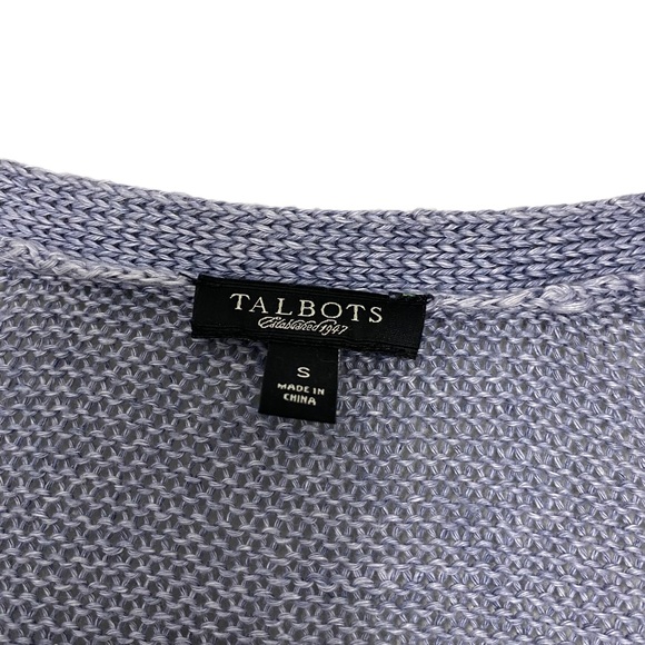 Talbots 100% Linen Light Purple Knit Button Up Cardigan Size Small - Picture 3 of 5